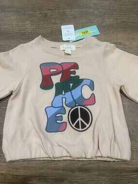 Peek Kids Peace Graphic Sweatshirt Toddler Girls Size 3 New With Tags